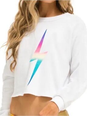 Bolt cropped crew sweatshirt